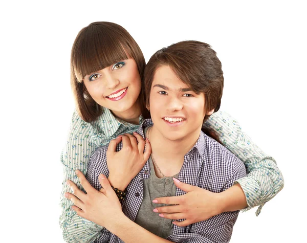 Young happy smiling couple — Stock Photo, Image