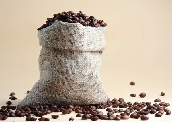 Coffee beans in the sack — Stock Photo, Image
