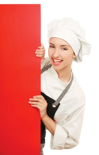 Mujer feliz cocinero o panadero — Foto de Stock