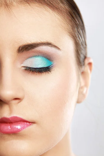 Woman eye with exotic style makeup — Stock Photo, Image