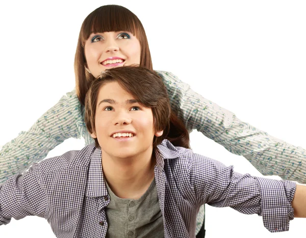 Retrato de jovem casal feliz — Fotografia de Stock