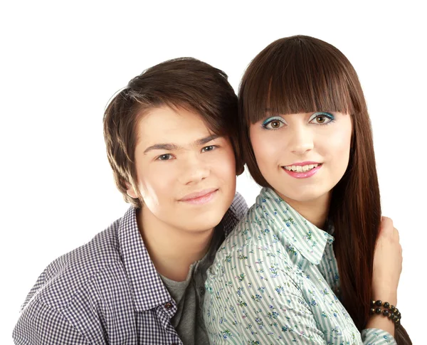 Portrét mladého šťastnému páru — Stock fotografie