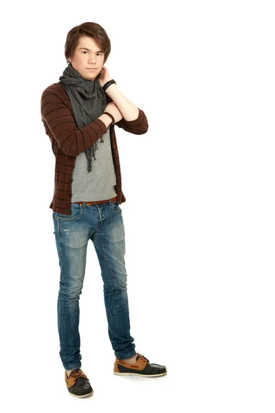 A full-length portrait of a young guy — Stock Photo, Image