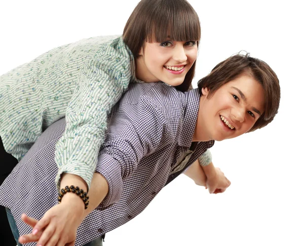 Portrait of young happy couple Stock Picture