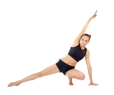 Kadının germe excersises yapması