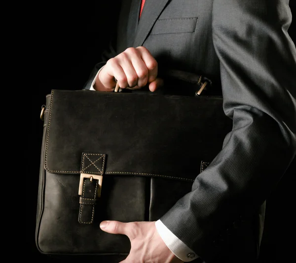 Successful business man with bag — Stock Photo, Image