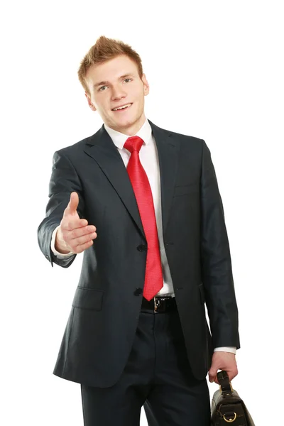 彼の手を与える若いビジネスマン — ストック写真