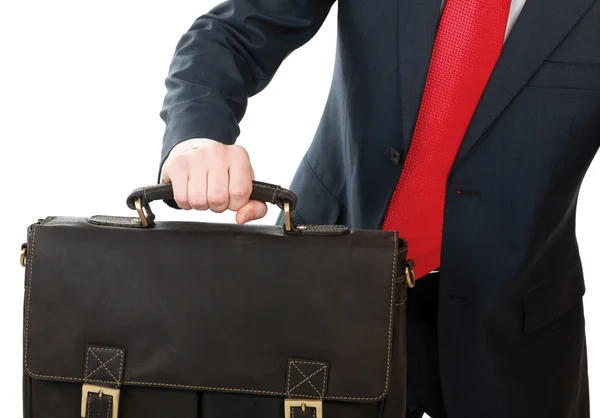 Portrait of successful business man with bag — Stock Photo, Image