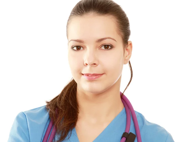 A female doctor with a stethoscope — Stock Photo, Image