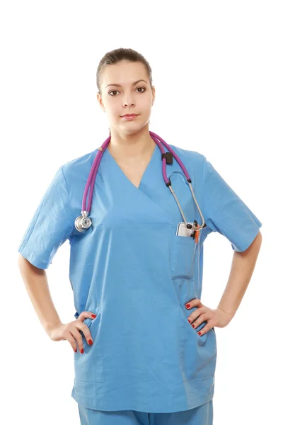 Closeup portrait of a young female doctor — Stock Photo, Image