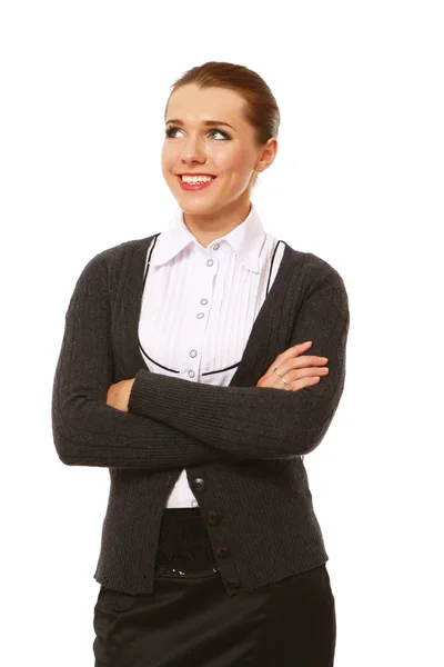 Selbstbewusste Geschäftsfrau lächelt — Stockfoto