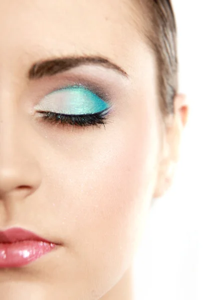Woman eye with exotic style makeup — Stock Photo, Image