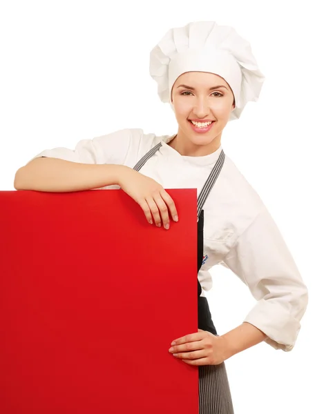 Mulher feliz cozinheiro — Fotografia de Stock