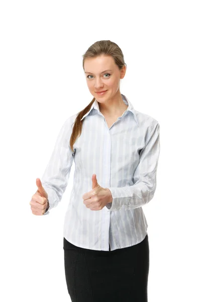 A young woman showing ok — Stock Photo, Image