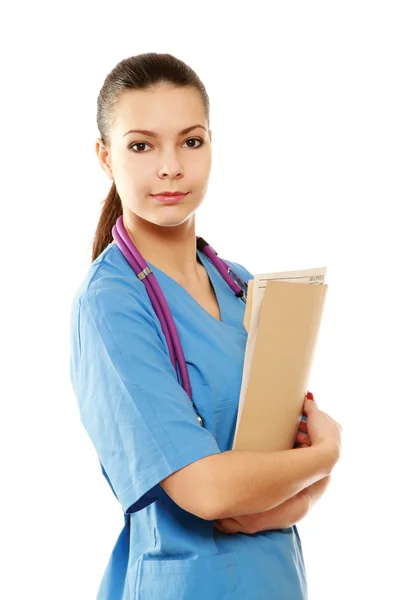 A female doctor with a folder Stock Picture