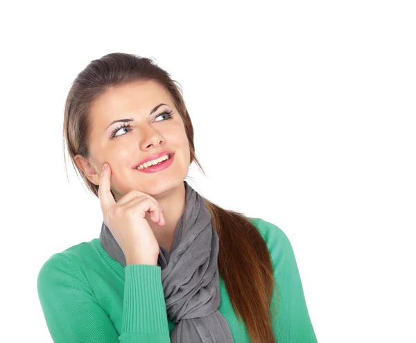 Portrait of beautiful young woman looking Stock Photo