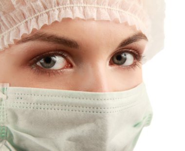 kadın doktor giyen maskesi