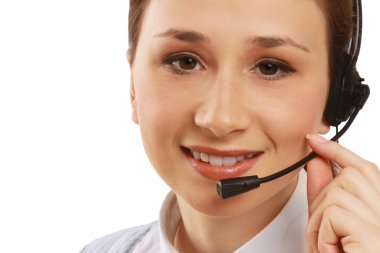 gülümseyen bir müşteri hizmeti kız