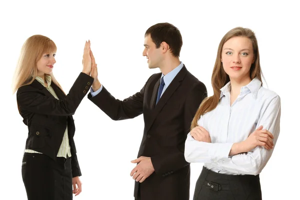 Geschäftsleute geben High Five — Stockfoto