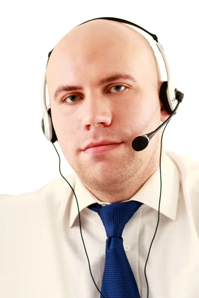 Ein Callcenter-Mitarbeiter — Stockfoto