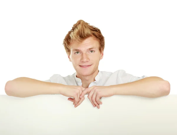 A business man with an empty blank — Stock Photo, Image