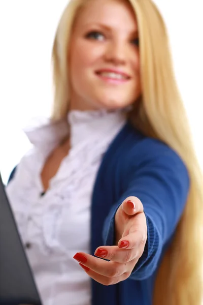 Una mujer dando su mano —  Fotos de Stock