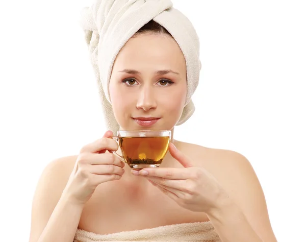 Mujer disfrutando del té —  Fotos de Stock