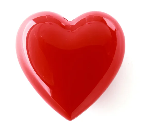 Un cuore rosso isolato su sfondo bianco — Foto Stock