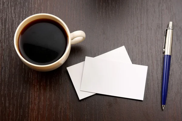 Coffee and business card — Stock Photo, Image