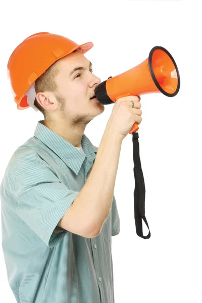 Un joven trabajador de la construcción — Foto de Stock