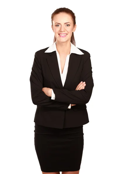 Woman standing with her arms crossed — Stock Photo, Image