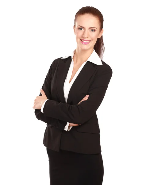 Woman standing with her arms crossed — Stock Photo, Image