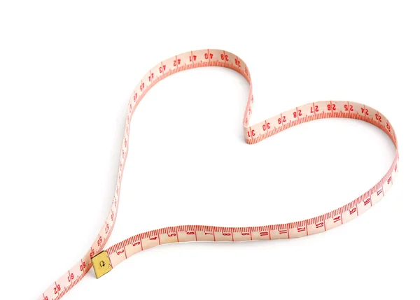 A measuring tape shaping a heart — Stock Photo, Image