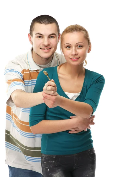 Sorrindo jovem casal — Fotografia de Stock