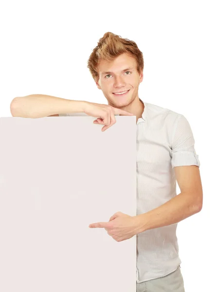 A business man with an empty blank — Stock Photo, Image