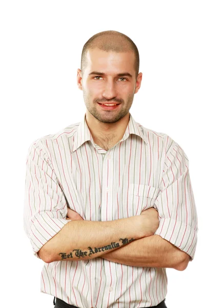 Portrait of a successful businessman on white — Stock Photo, Image