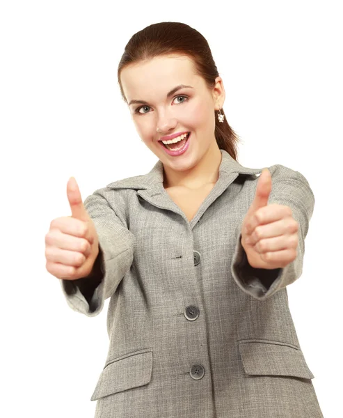 A young woman showing ok — Stock Photo, Image
