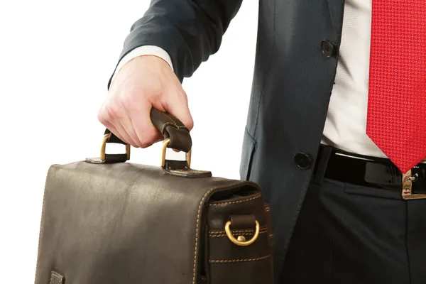 A unknown bussinesman holding case — Stock Photo, Image