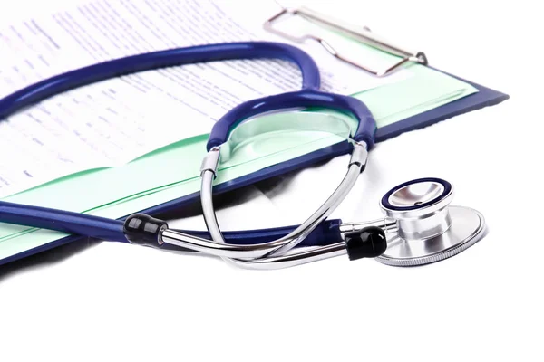 Stethoscope and clipboard — Stock Photo, Image