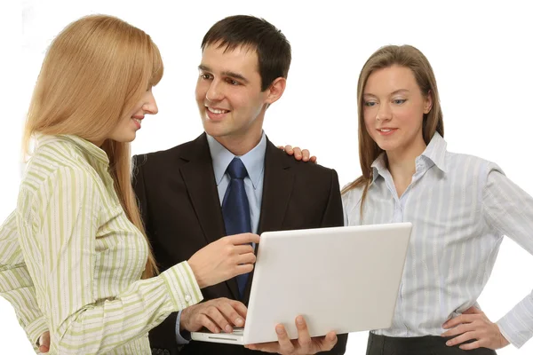 Ondernemers met een laptop — Stockfoto