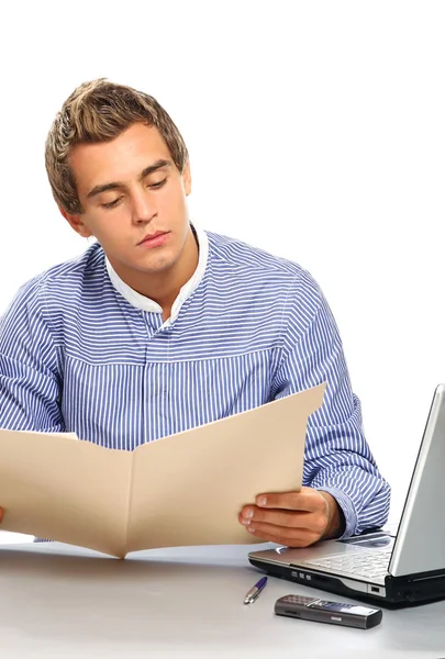 Young man at the workplace — Stock Photo, Image