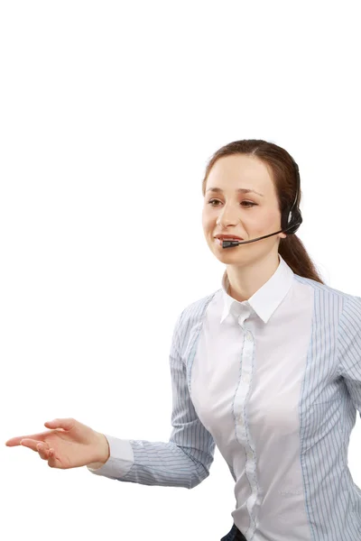 A friendly customer service girl — Stock Photo, Image