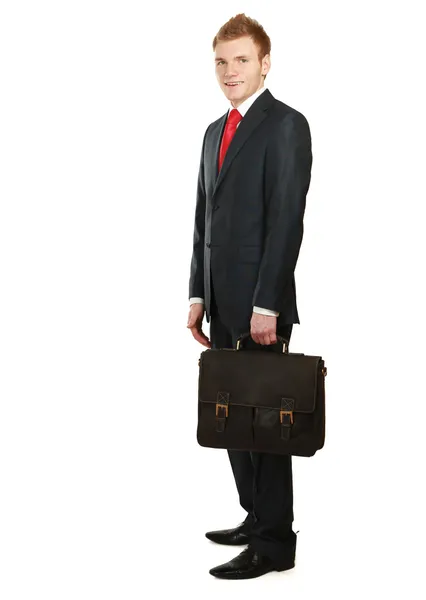 バッグと成功するビジネス人の肖像画 — ストック写真