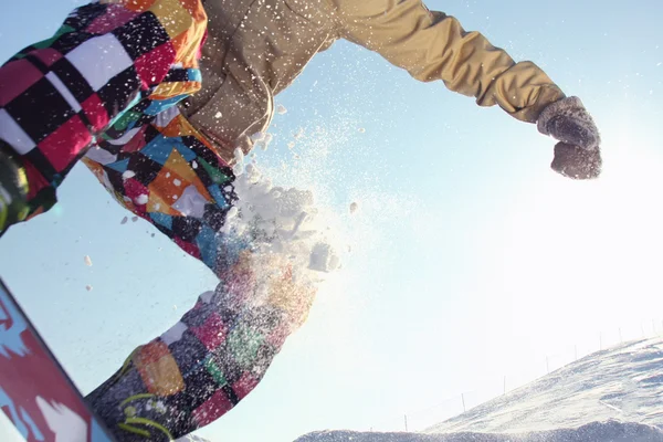 Snowboarder voando — Fotografia de Stock