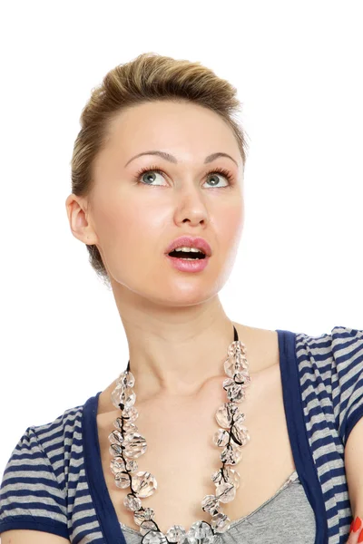 Closeup portrait of beautiful young woman — Stock Photo, Image