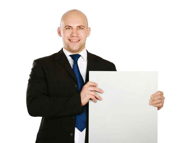 Um homem de negócios com um branco vazio — Fotografia de Stock