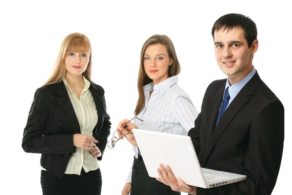 Businesspeople with a laptop — Stock Photo, Image