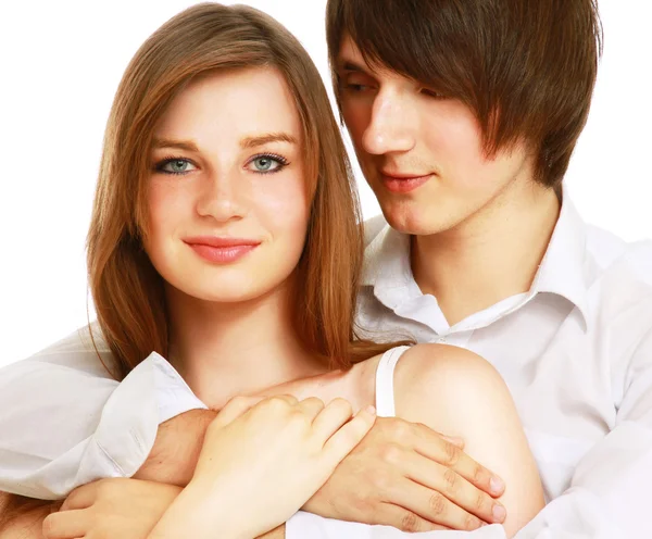 Portrait of young happy smiling couple — Stock Photo, Image