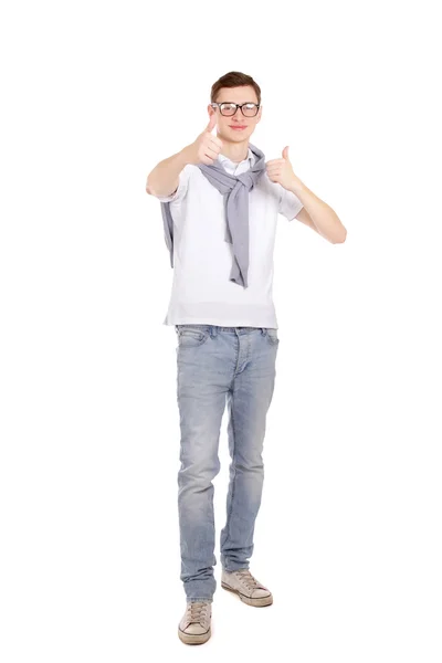 A young handsome guy showing ok — Stock Photo, Image