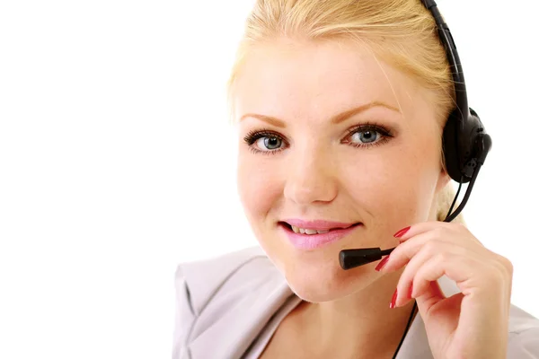 Young beautiful woman with headset Royalty Free Stock Photos